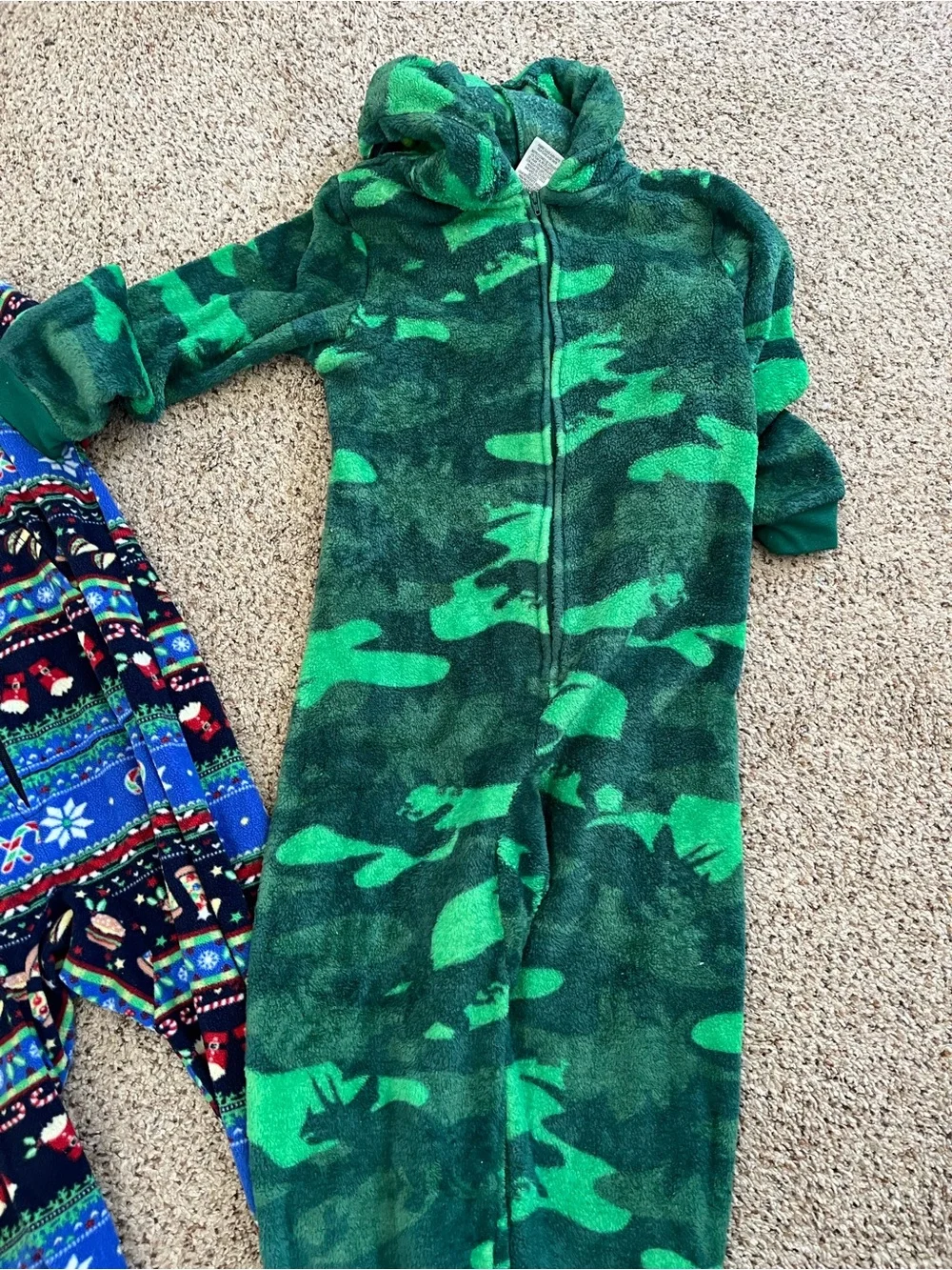 Kids Fleece One-Piece Hooded Pajamas bundle
